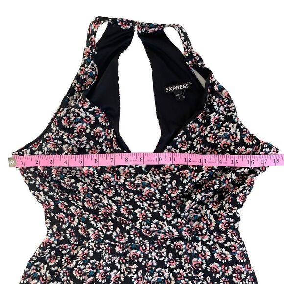 Express Floral Black Lined Romper Women’s Size 2 - Picture 8 of 11